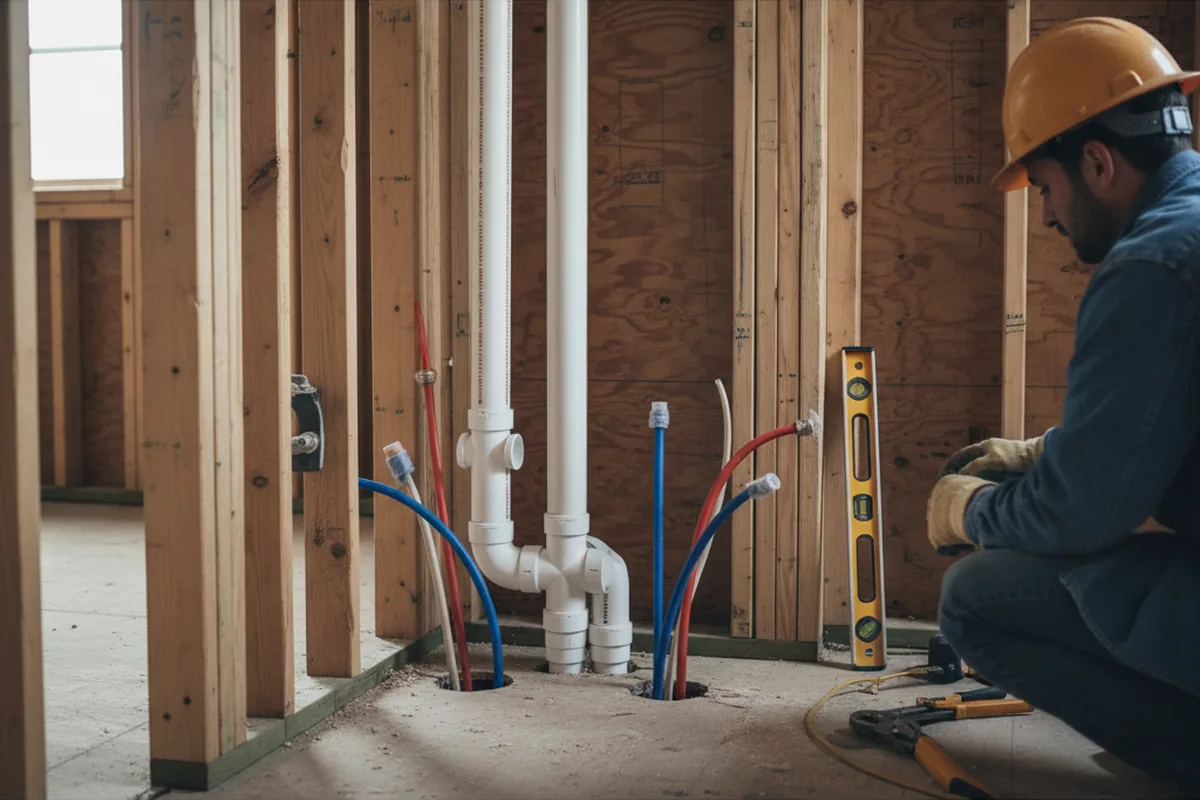 Drain and supply rough-in during Drain Cleaning in Heath Springs