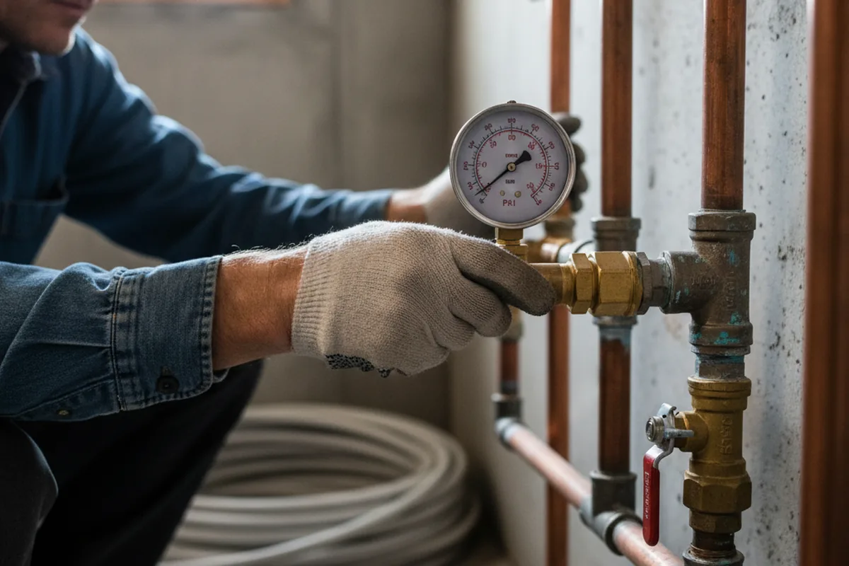 Pressure testing a repaired line during Water Line Repair in Heath Springs